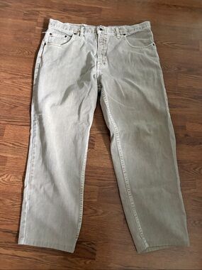 168 Jeanswear Co. Men's Casual Straight-Leg Jeans in Light beige